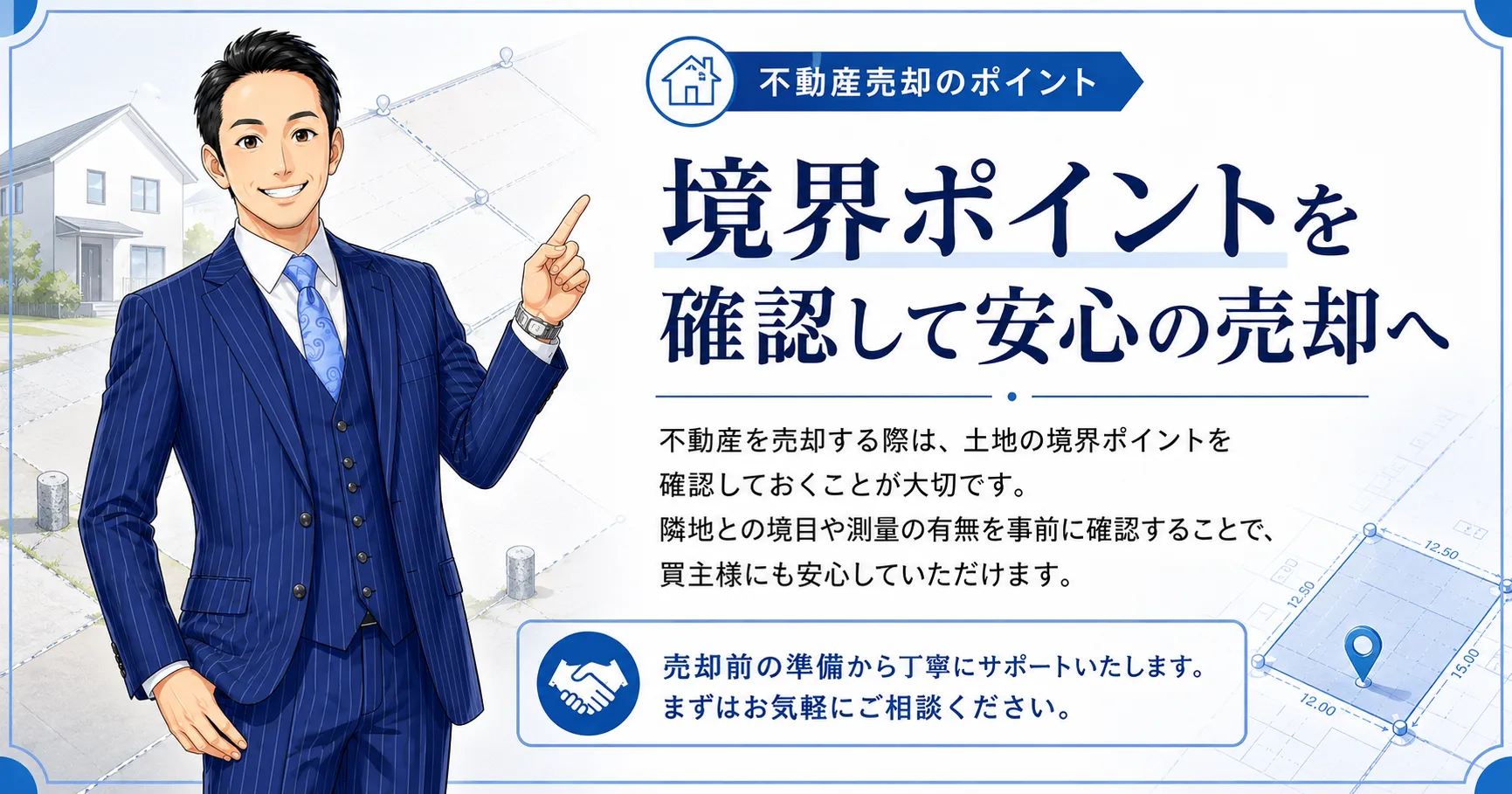境界ポイントを確認して安心の売却へ