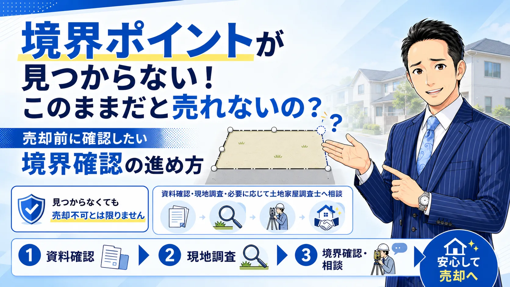 境界ポイントが見つからない!このままだと売れないの?