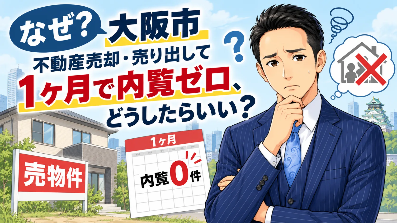 なぜ?大阪市不動産売却・売り出して1ヶ月で内覧ゼロ、どうしたらいい?