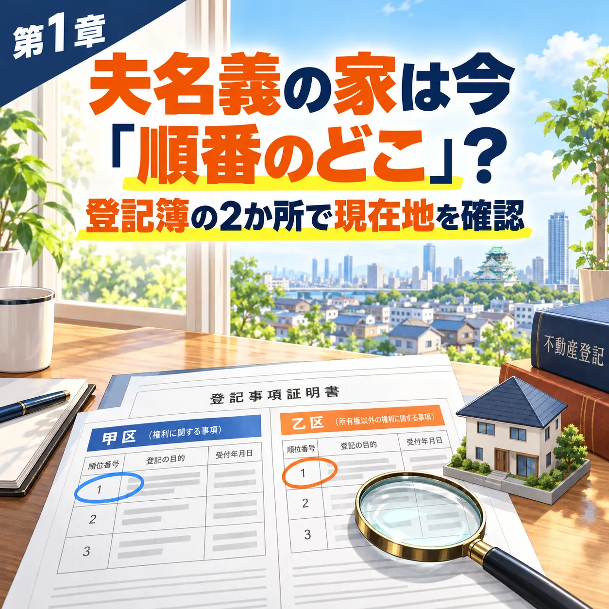 第1章:夫名義のままの家は今「順番のどこ」にいるか——登記簿の2か所で現在地を確かめる