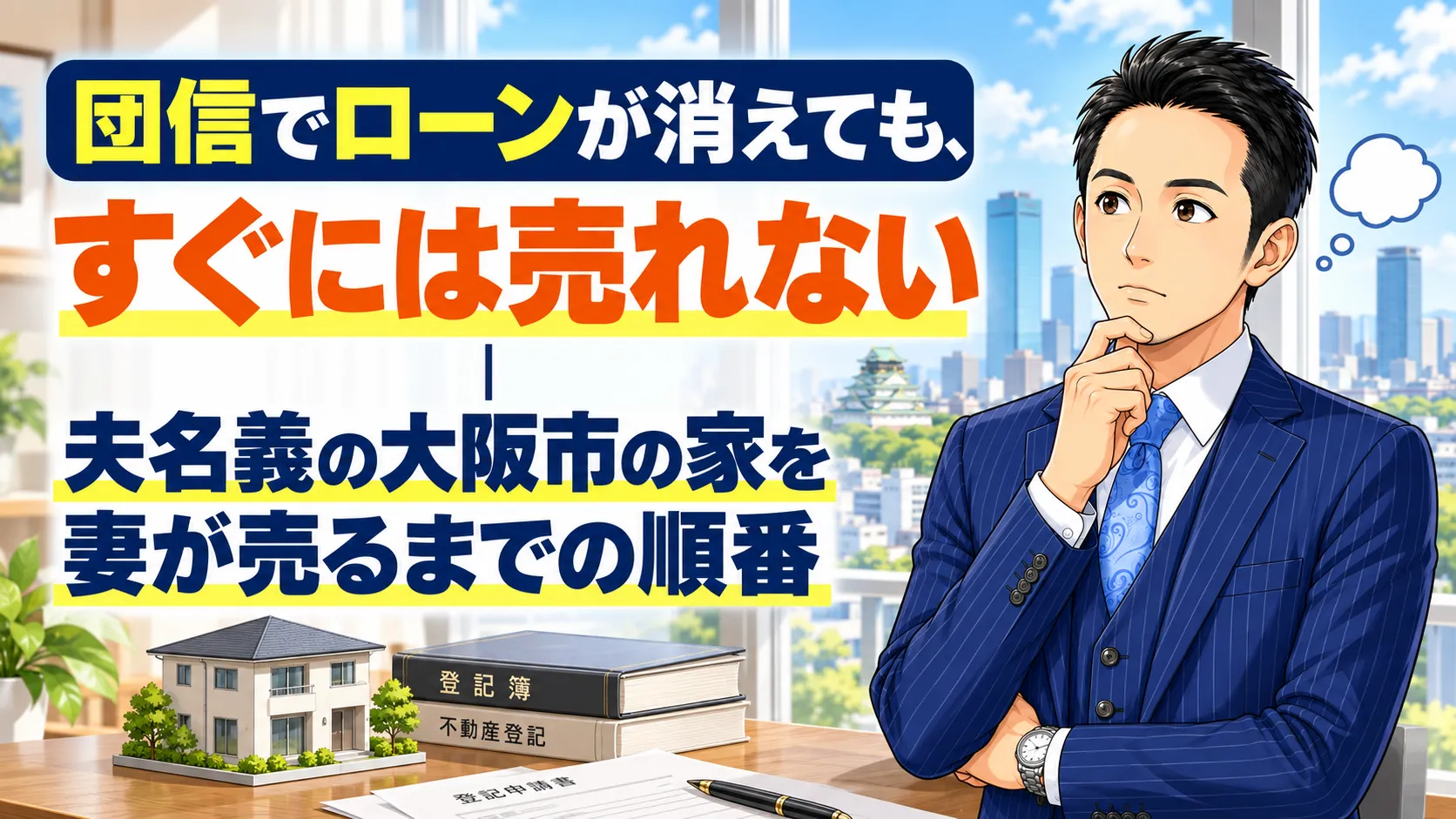 団信でローンが消えても、すぐには売れない|夫名義の大阪市の家を妻が売るまでの順番