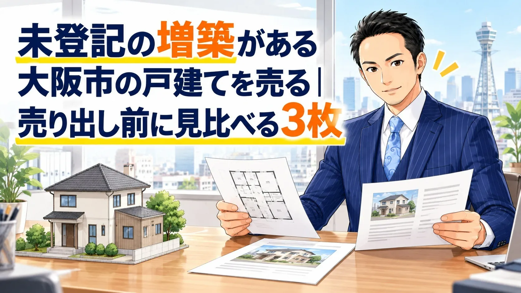 未登記の増築がある大阪市の戸建てを売る｜売り出し前に見比べる3枚