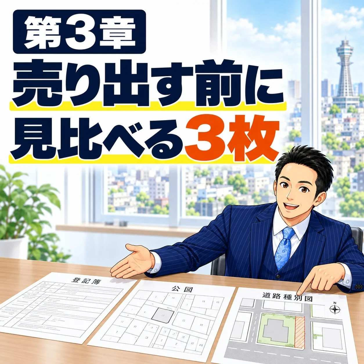 第3章:売り出す前に見る3枚——登記事項証明書・公図・道路判定で「自分の家の4パターン」を決める