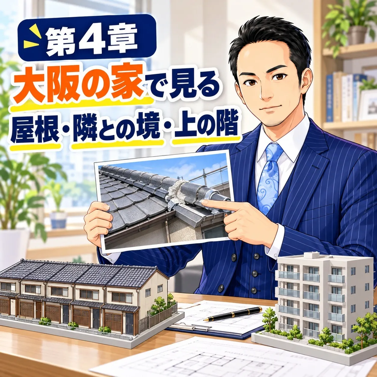 第4章:大阪の家で多い3つの場面——台風で直した屋根、長屋の隣との境、マンションの上の階