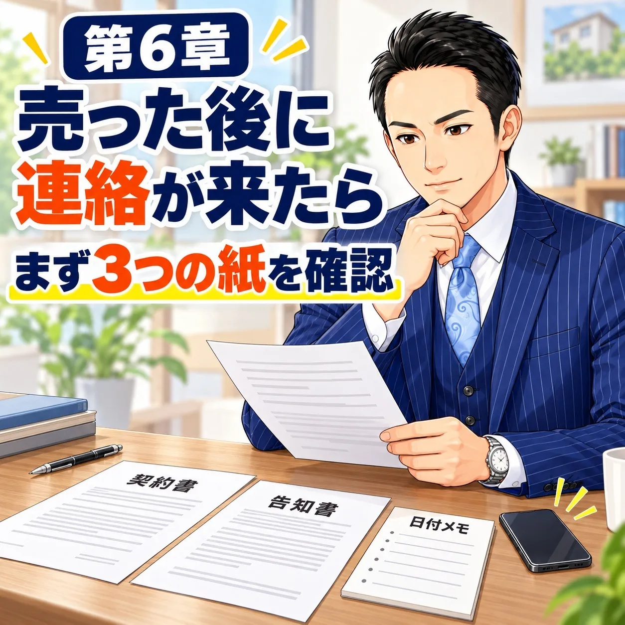 第6章:それでも売った後に連絡が来たら——最初に確かめる3つの紙と、その場で言わないこと