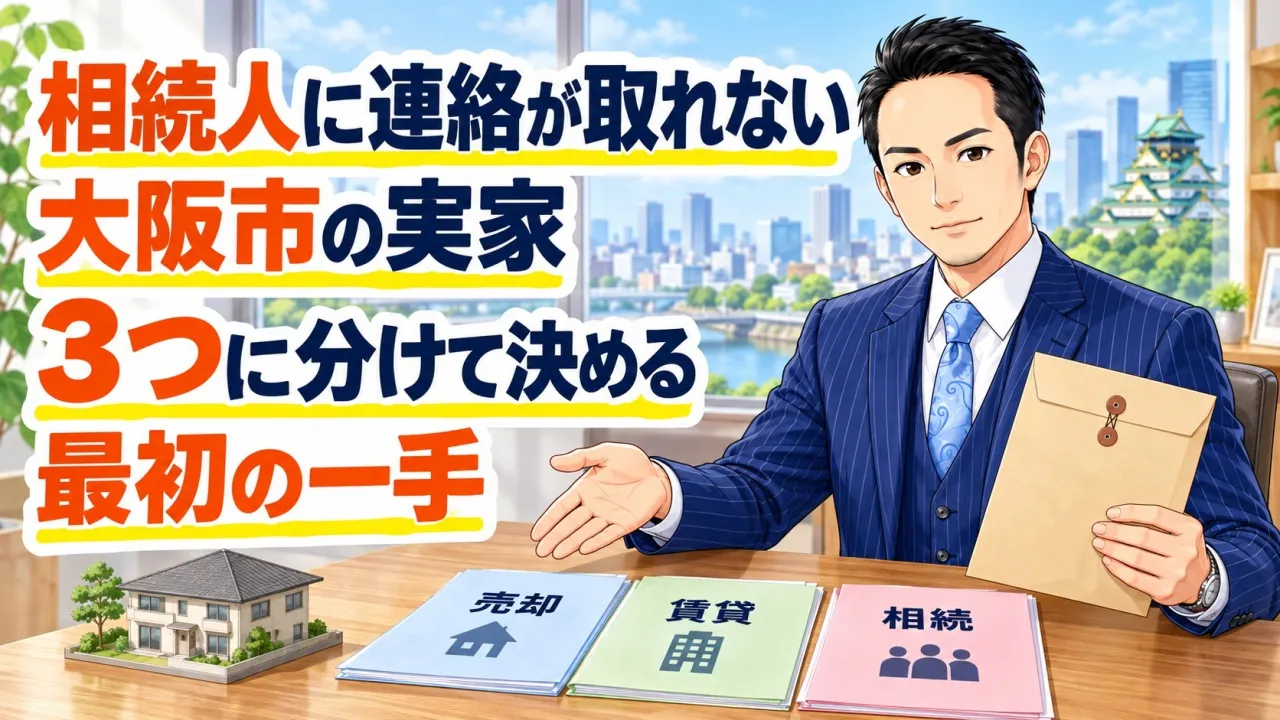 相続人に連絡が取れない大阪市の実家｜3つに分けて決める最初の一手