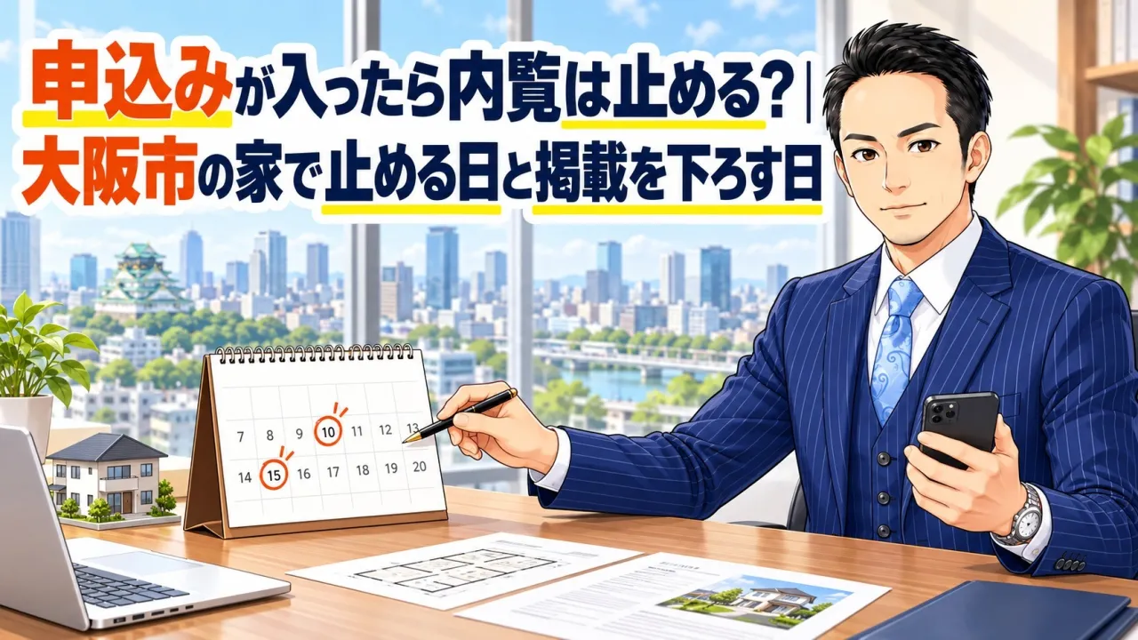 申込みが入ったら内覧は止める？｜大阪市の家で止める日と掲載を下ろす日