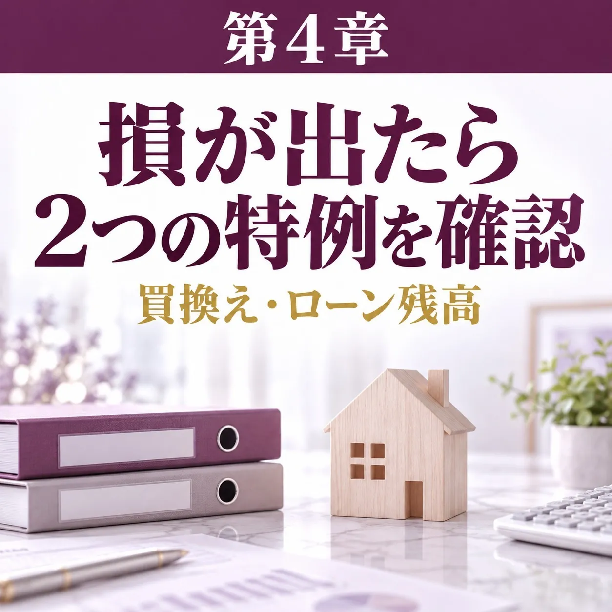 第4章:損が出たときに使えるかもしれない2つの特例を見分けられる|新居を買う人と、ローンが残る人