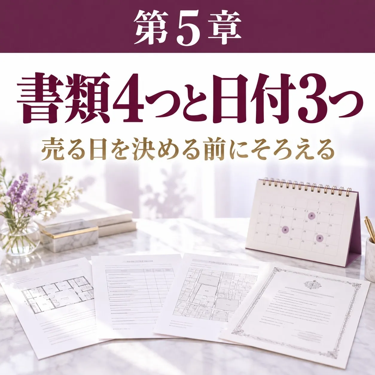第5章:売る日を決める前に、税理士に持って行く書類と日付をそろえられる|契約日の前日・1月1日・住まなくなった日