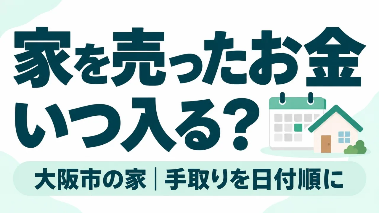 家を売ったお金はいつ入る？｜大阪市の家の手取りを日付順に並べる