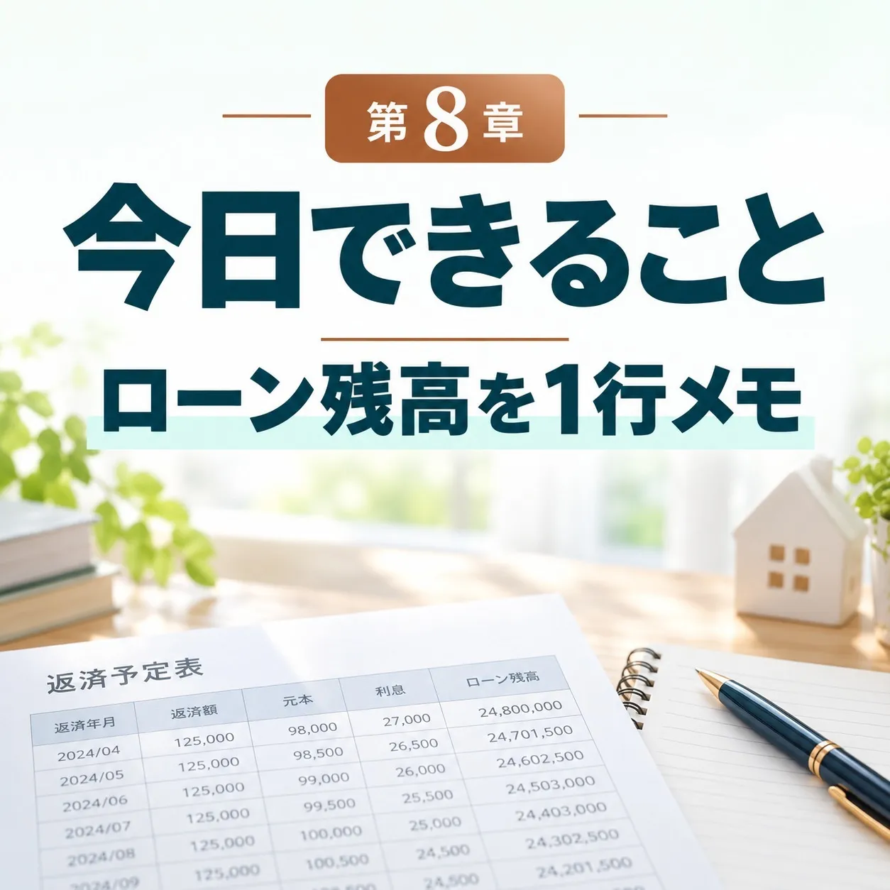 第8章:まとめ+次のアクション——今日、ローンの残高を1行メモする
