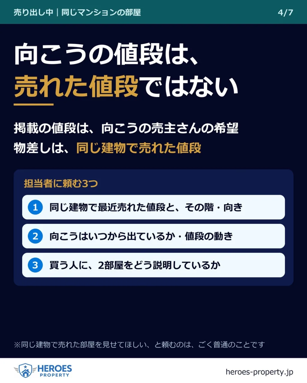 「上の階で南向きなのに、なんでうちより安いの？」
