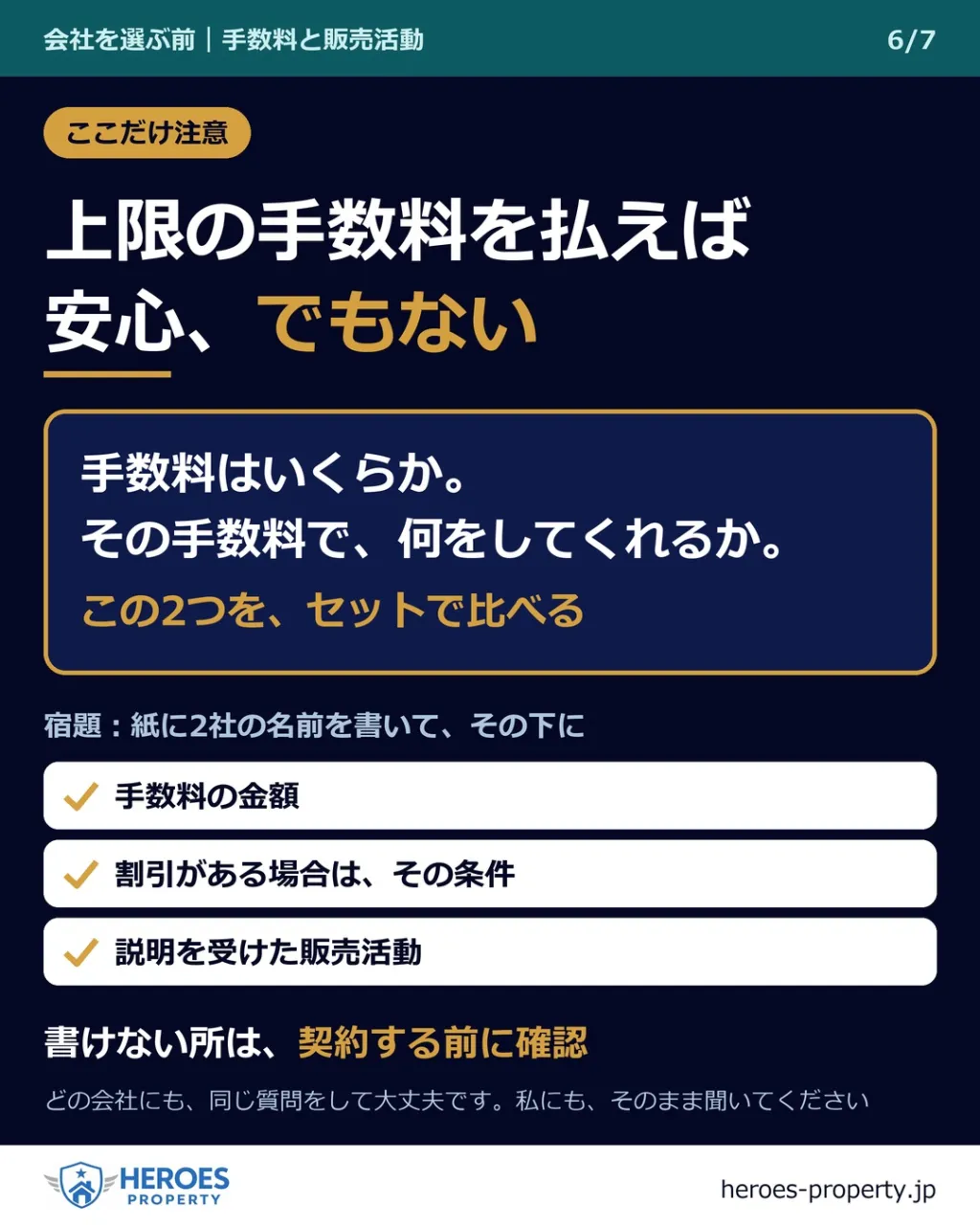 「手数料の金額は比べられた。