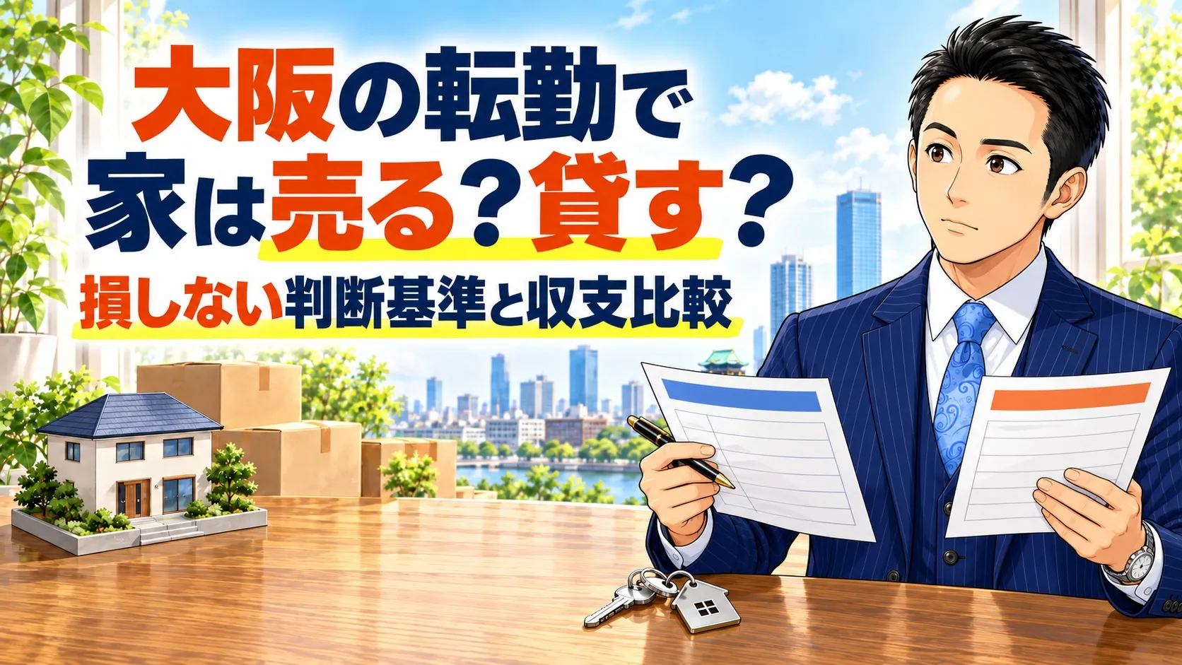大阪の転勤で家は売る？貸す？損しない判断基準と収支比較